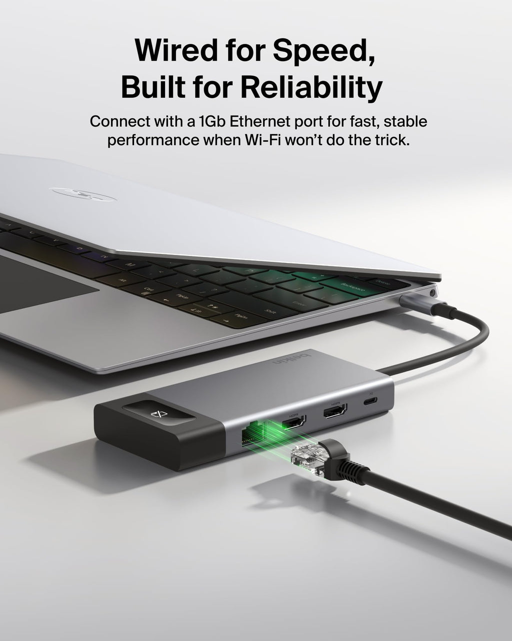 Belkin USB C Hub, 8-in-1 Multi-Port Docking Station 100W - Dual Display Support for Mac, Windows and Chromebook w/ 10Gbps Data Transfer Speeds, Ethernet, Resolutions up to 4K@60Hz
