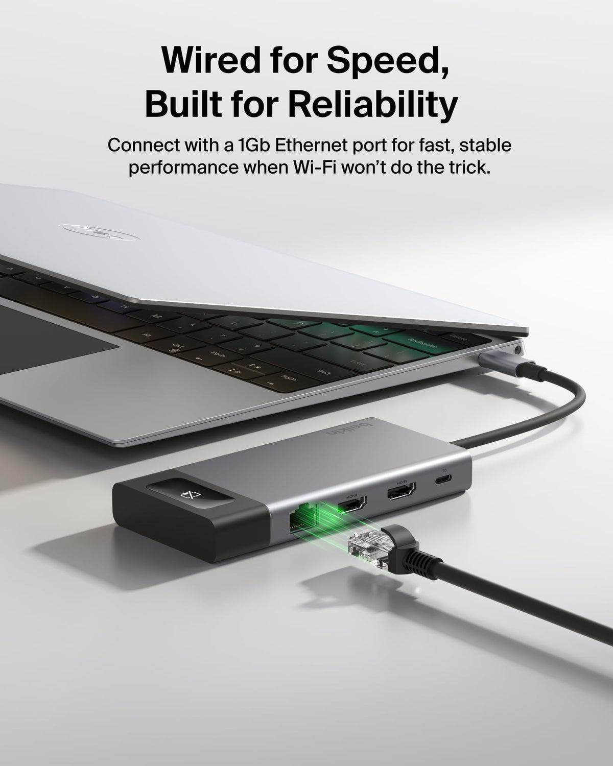Belkin USB C Hub, 8-in-1 Multi-Port Docking Station 100W - Dual Display Support for Mac, Windows and Chromebook w/ 10Gbps Data Transfer Speeds, Ethernet, Resolutions up to 4K@60Hz