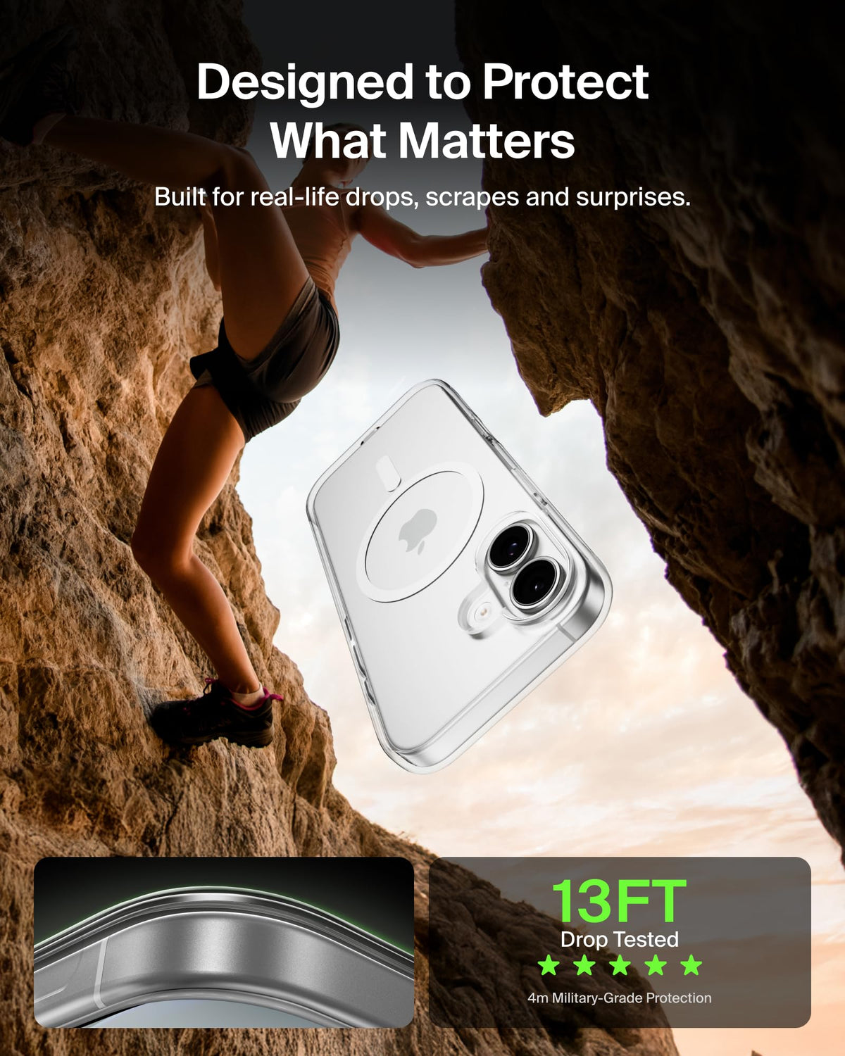 Belkin SheerForce Clear MagSafe Compatible iPhone 17 Case with Slim Design & Anti-Scratch Treated Coating - Magnetic, Transparent, & Shockproof Protective iPhone Case - Clear