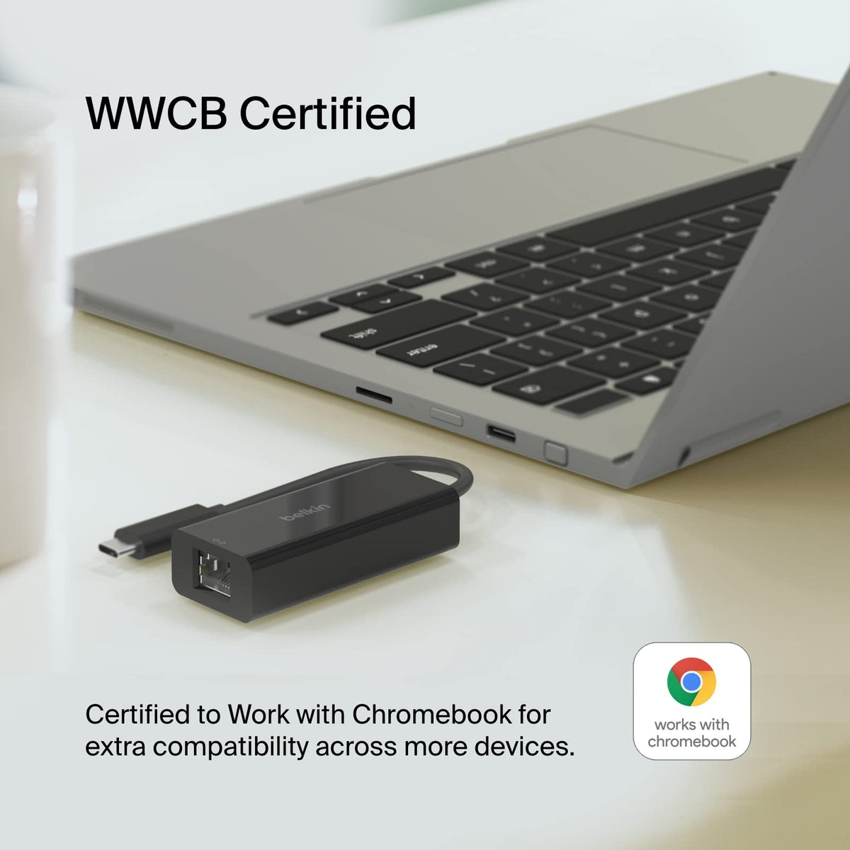 Belkin USB Type C to 2.5 Gb Ethernet Adapter, USB-IF Certified Thunderbolt 3 & 4 / USB-C to LAN Network Adapter Compatible with MacBook Pro/Air, iPad Pro, XPS, Surface, and Other USB-C Devices