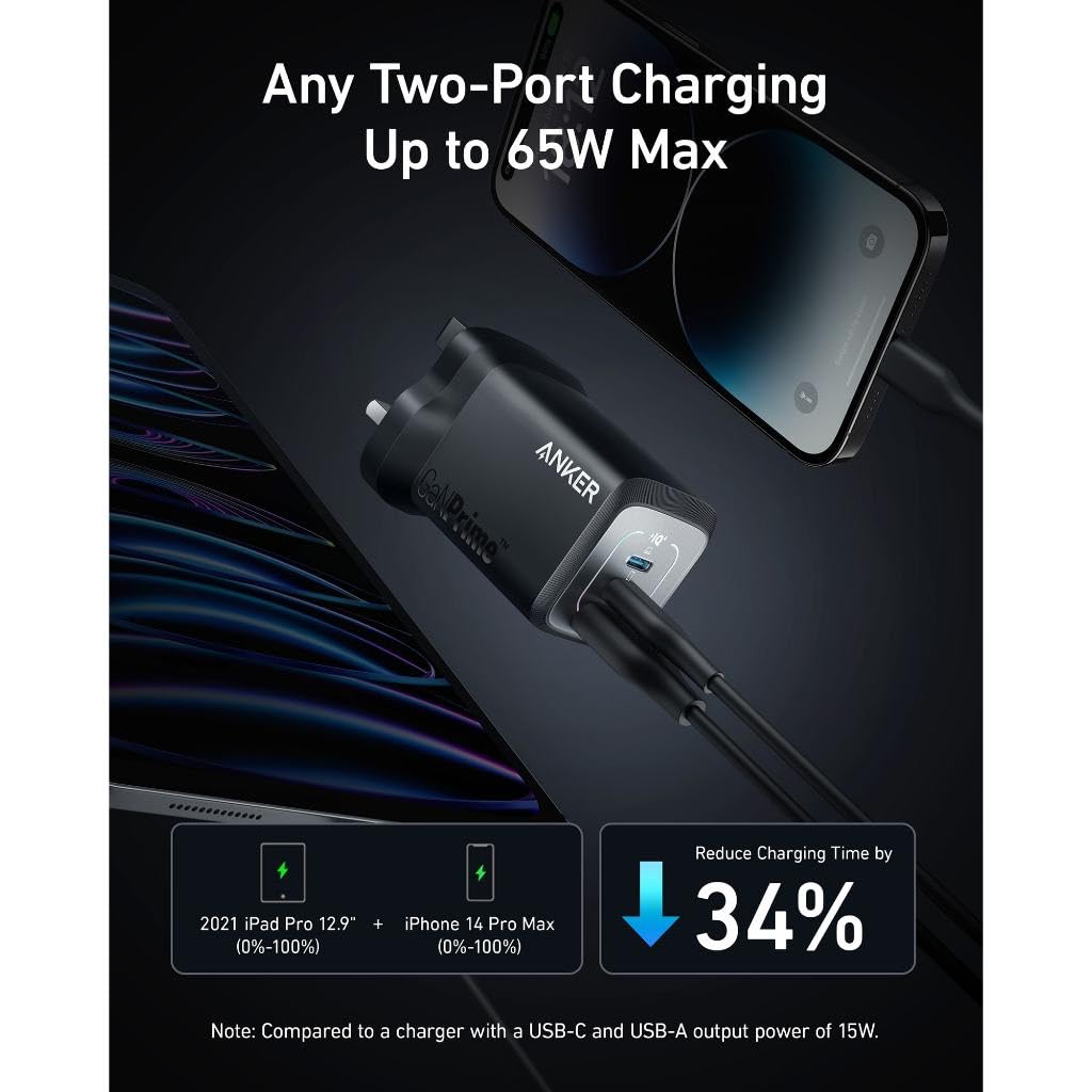 Anker 735 GaNPrime Charger, 67W, Black, UK Version