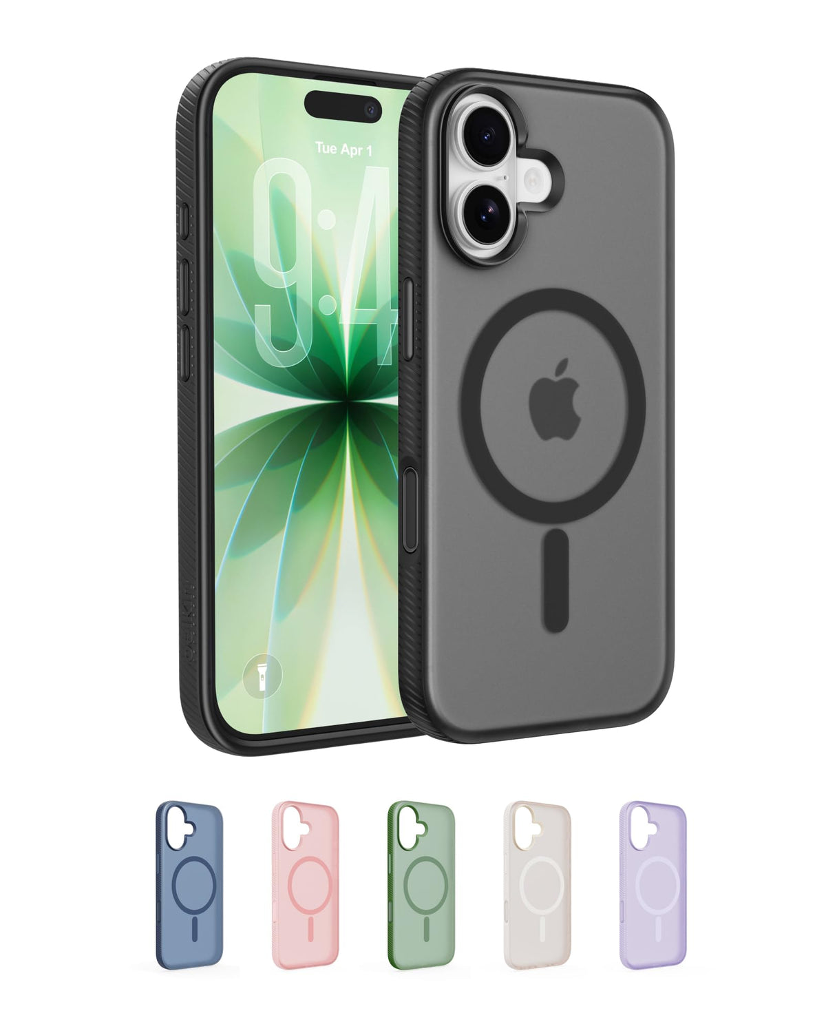 Belkin SheerForce Grip MagSafe Compatible iPhone 17 Case with Slim Design & Anti-Slip Side Lines - Magnetic, Transparent, & Shockproof Protective iPhone Case - Black