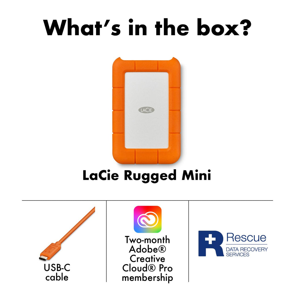 LaCie 5TB Rugged Mini Portable Hard Drive | USB 3.0 (STJJ5000400)