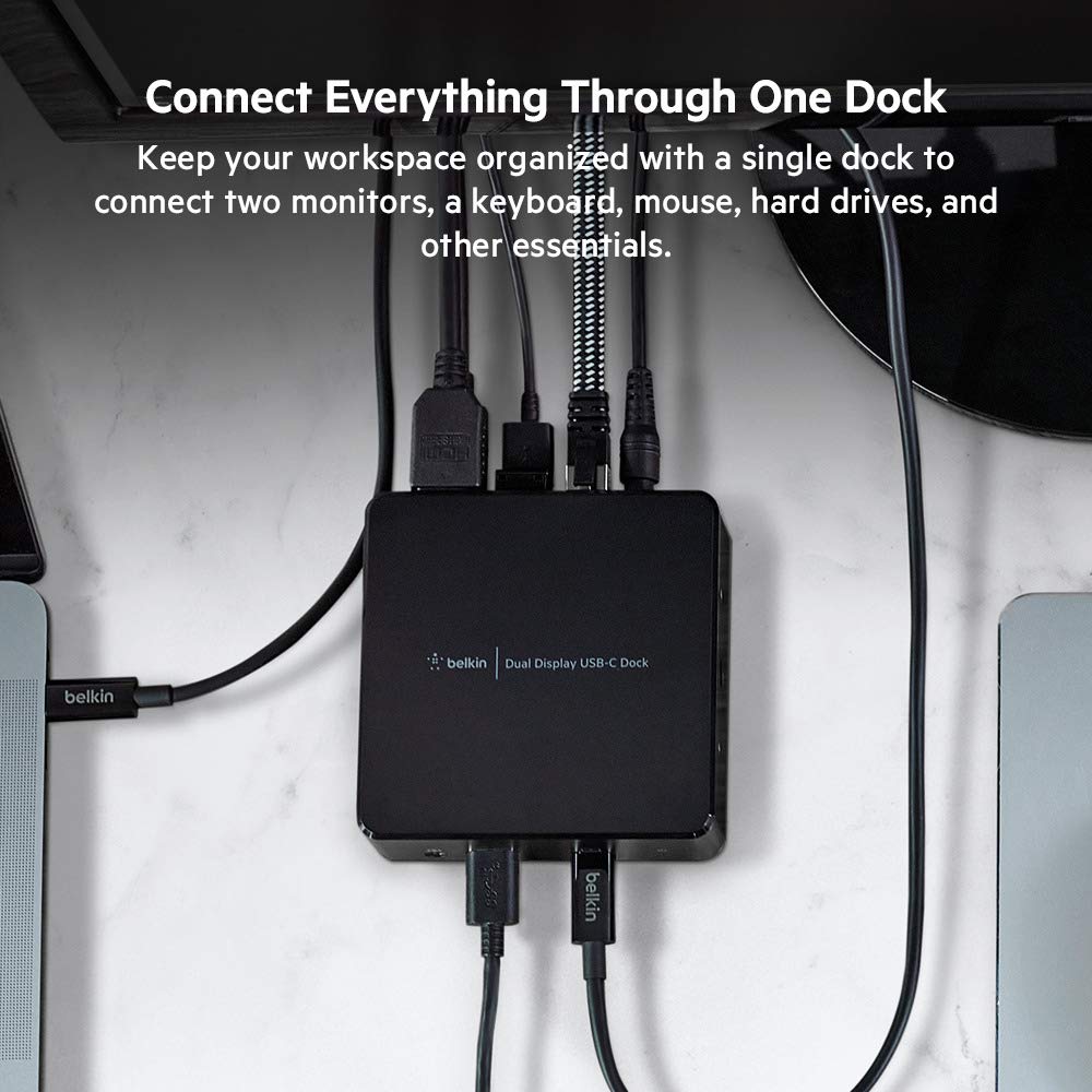 Belkin INC002VFBK USB-C to 2xHDMI 1xRJ-45 3xUSB-A Docking Station - Black