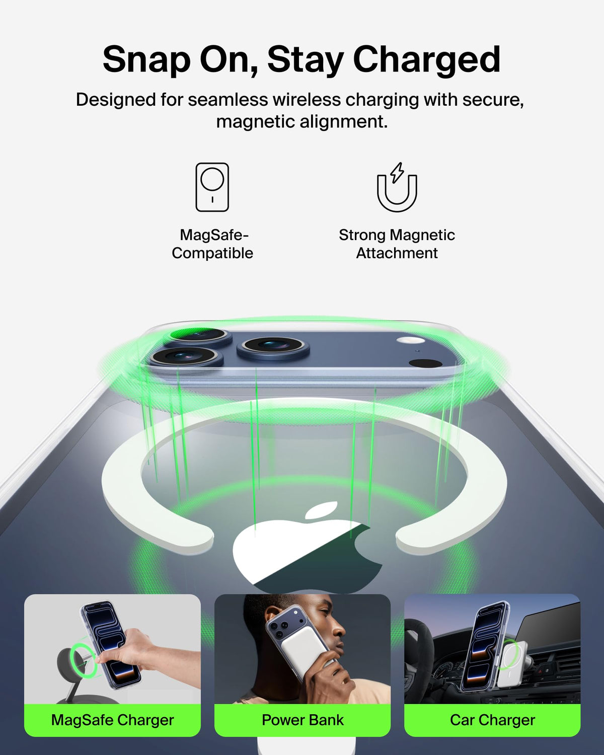 Belkin SheerForce Clear MagSafe Compatible iPhone 17 Pro Max Case with Slim Design & Anti-Scratch Treated Coating - Magnetic, Transparent, & Shockproof Protective iPhone Case - Clear