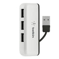 Belkin Portable 4 Port Travel USB Hub, White/Black