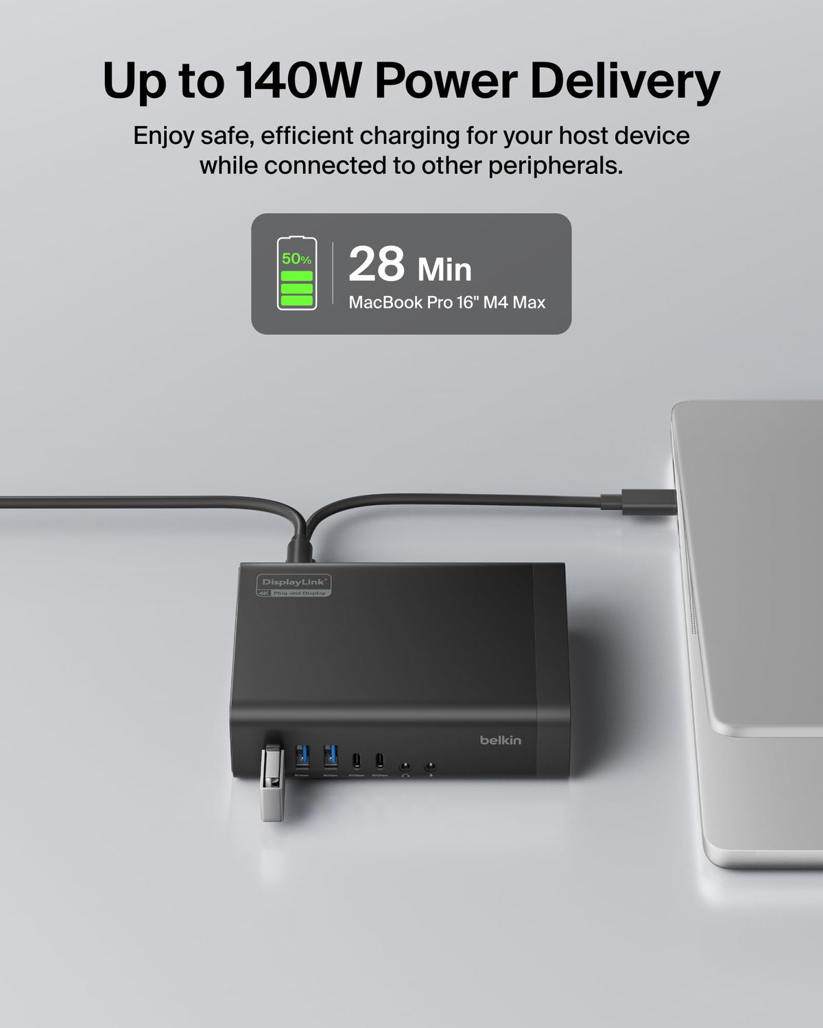 Belkin Connect 16-in-1 Docking Station 140W, Triple Display USB C Dock with 4K@60Hz Support, DisplayLink Technology, USB C Dock with 10Gbps Data Transfer, 2.5Gb Ethernet Port - Laptop Expansion Hub