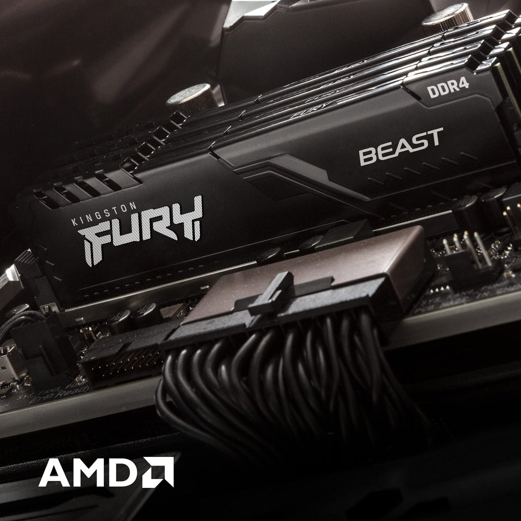 Kingston FURY Beast 16GB (2x8GB) 3200MHz DDR4 CL16 Desktop Memory Kit of 2 KF432C16BBK2/16