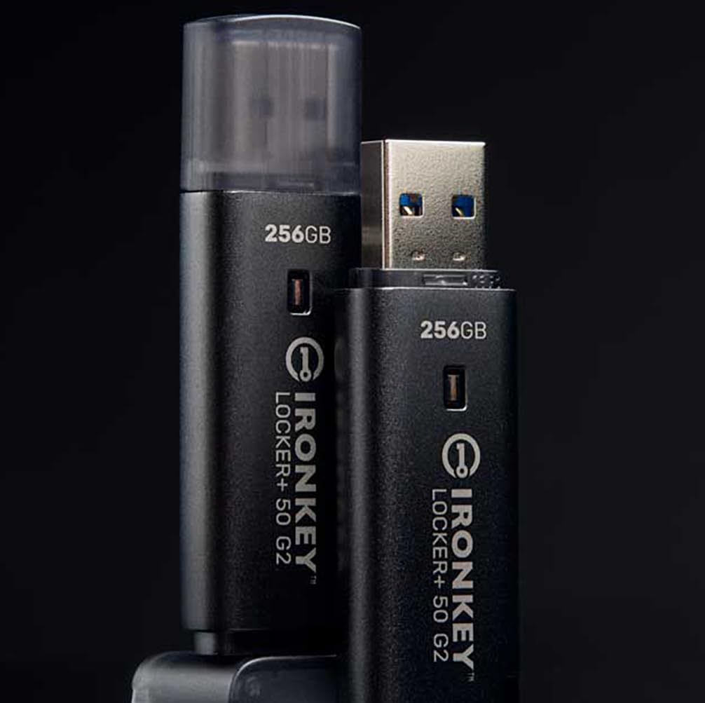 Kingston Ironkey Locker+ 50 G2 128GB Encrypted USB Drive | FIPS 197 | AES-XTS Protection | Multi-Password Security | USB 3.2 Gen 1 | IKLP50G2/128GB