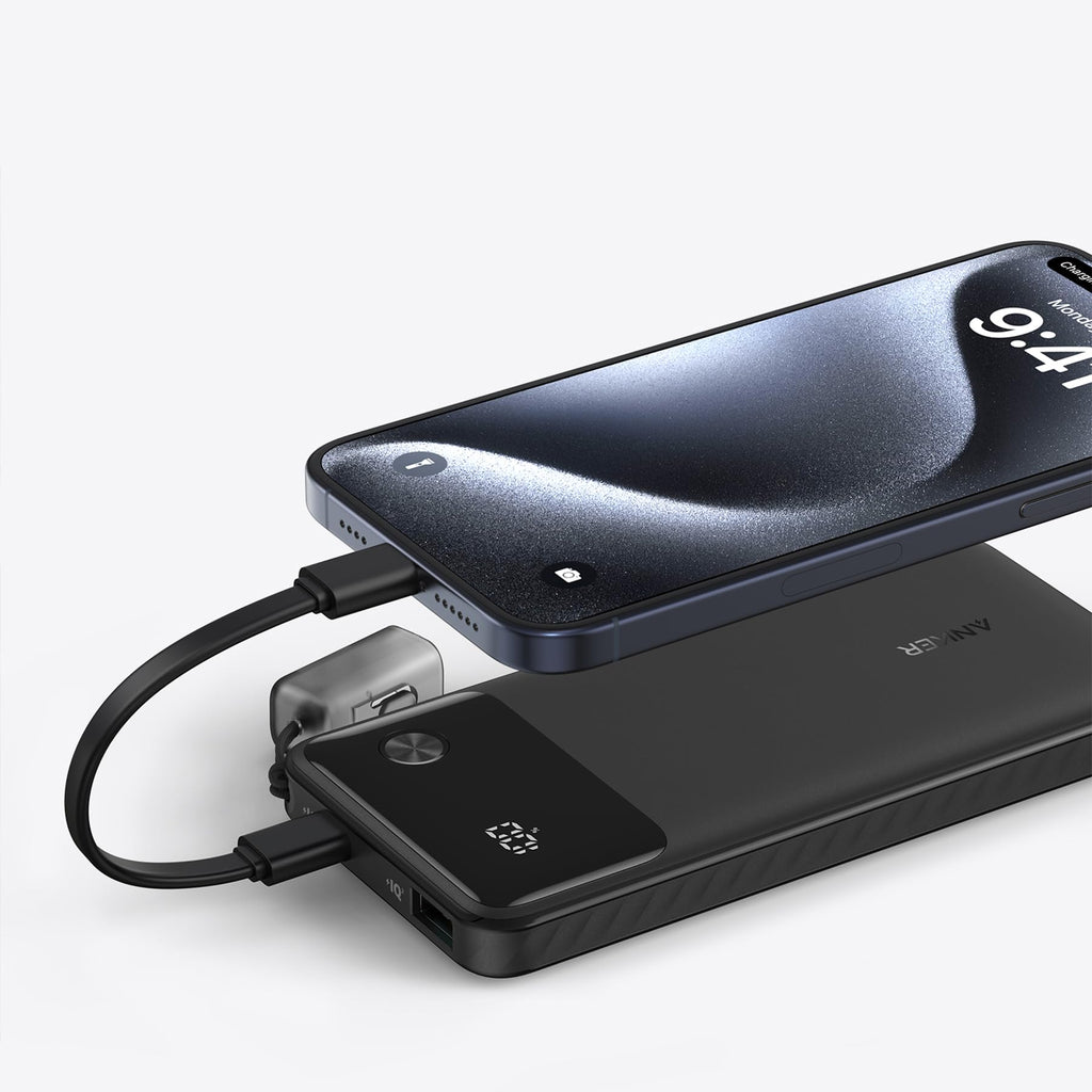 Anker Power Bank Powercore 10000mAh 22.5W Portable Charger with USB C Lanyard Cable A1388