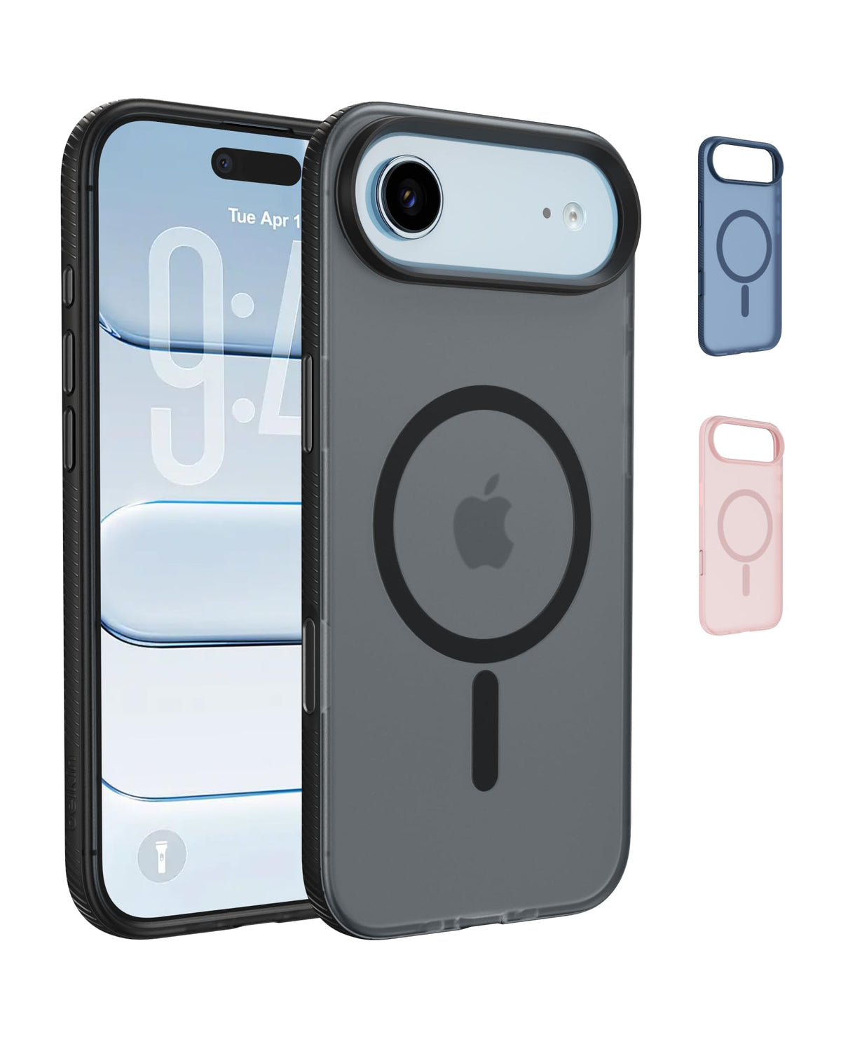 Belkin SheerForce Grip MagSafe Compatible iPhone Air Case with Slim Design & Anti-Slip Side Lines - Magnetic, Transparent, & Shockproof Protective iPhone Case - Black