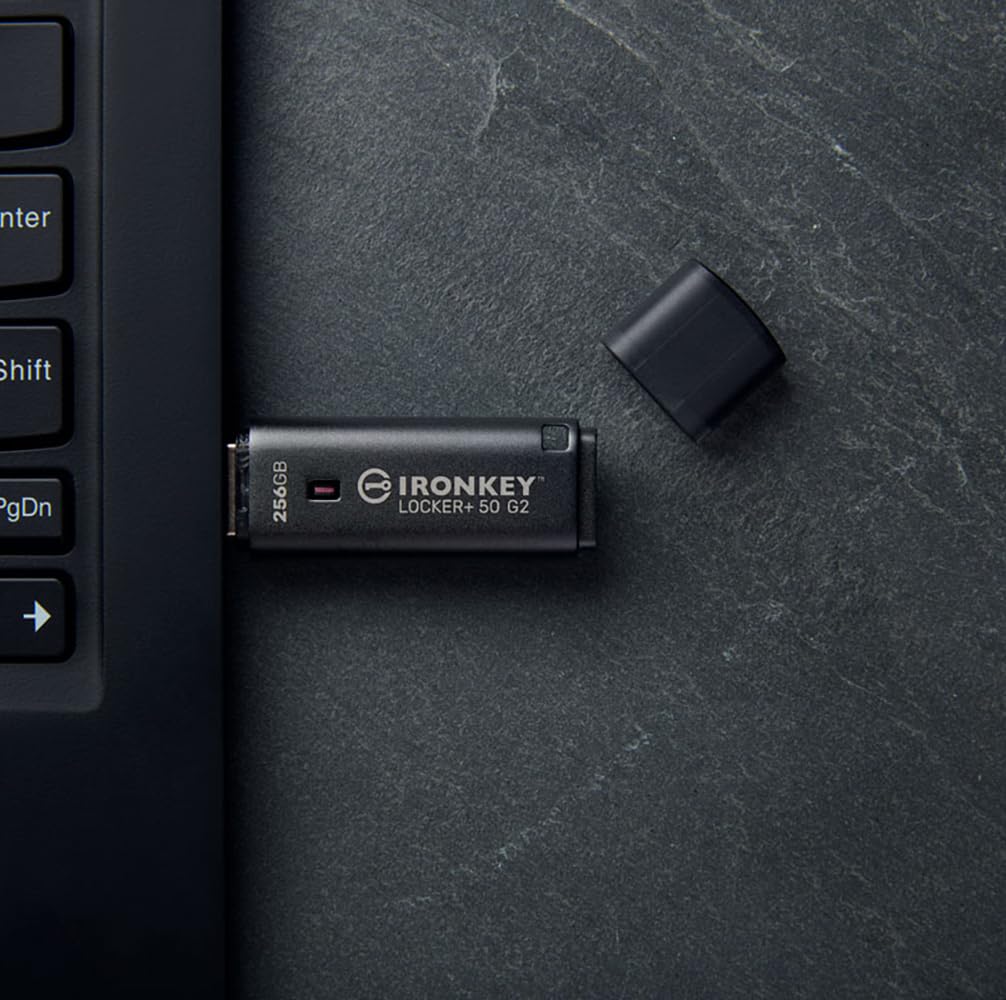 Kingston Ironkey Locker+ 50 G2 128GB Encrypted USB Drive | FIPS 197 | AES-XTS Protection | Multi-Password Security | USB 3.2 Gen 1 | IKLP50G2/128GB