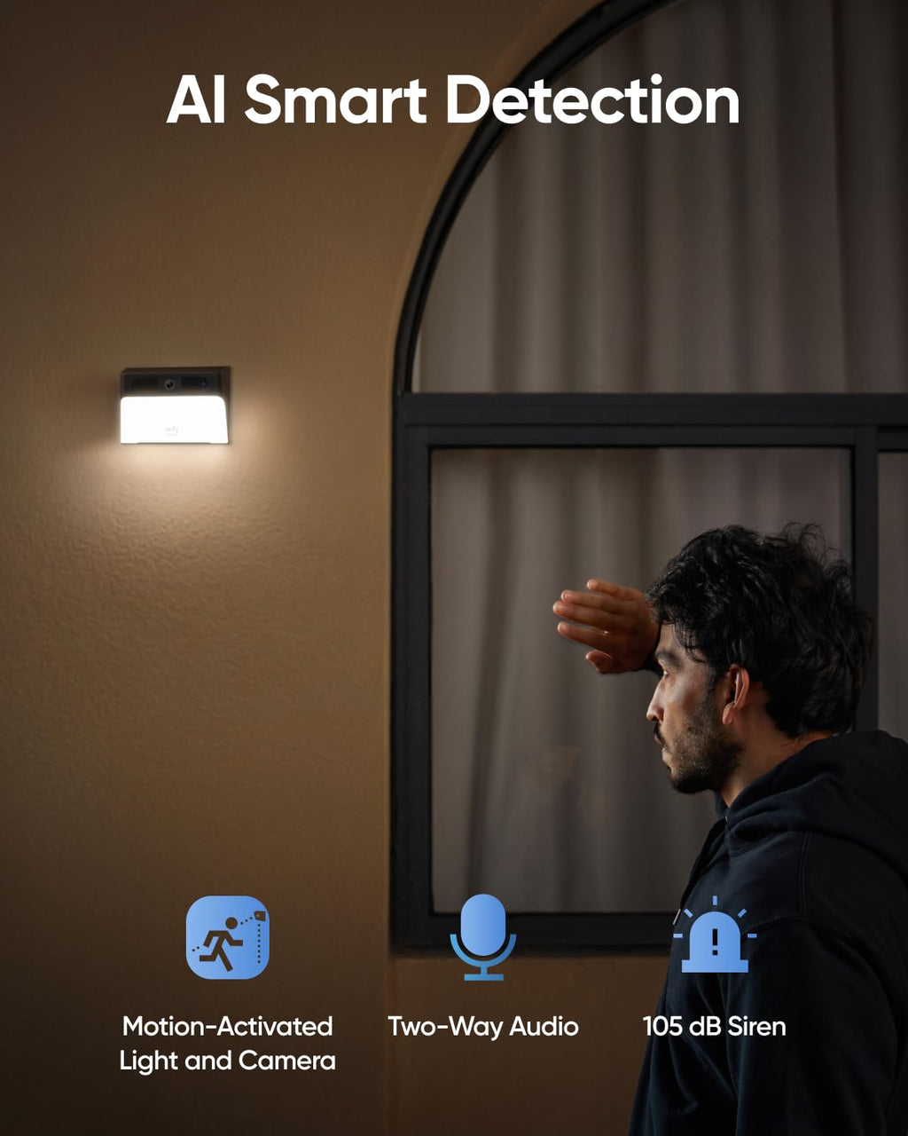 eufy Security Solar Wall Light Cam S120, 1080P Camera, Forever Power