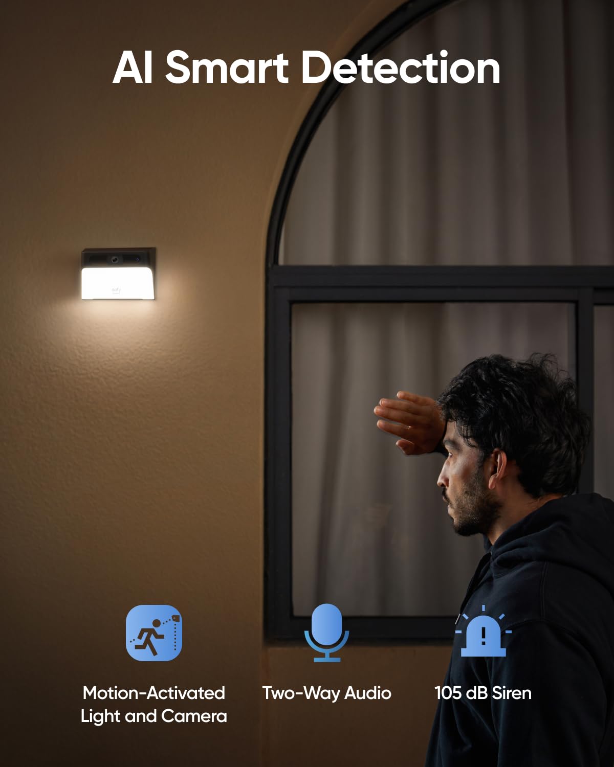 eufy Security Solar Wall Light Cam S120, 1080P Camera, Forever Power