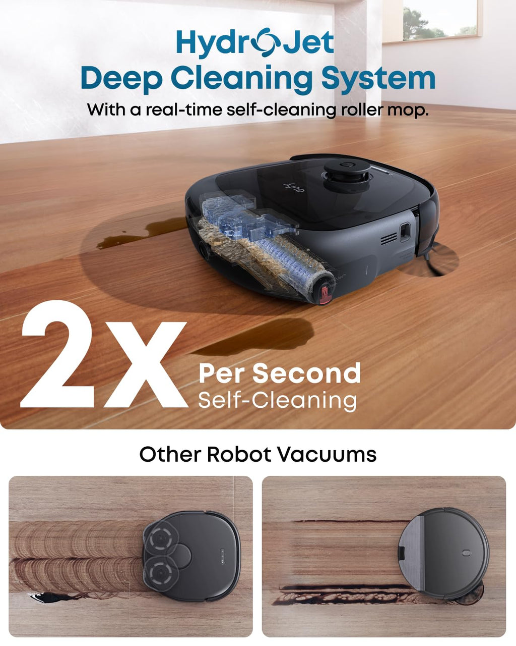 eufy E28 Omni Robot Vacuum Cleaner with Mop, HydroJet System, Portable Deep Cleaner for Carpet, Spot Cleaner, 20,000 Pa Turbo Suction, Zero Tangling, Corner-to-Edge Deep Cleaning, All-In-One Station