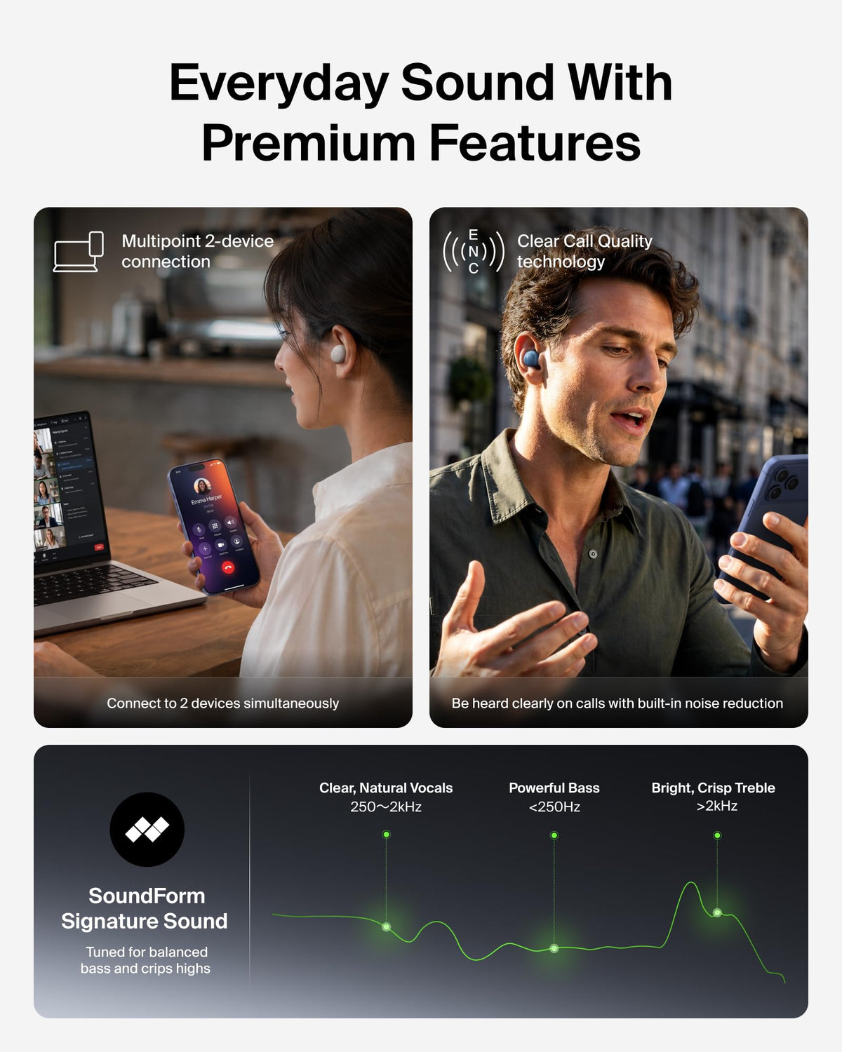 Belkin SoundForm Dot, True Wireless Earbuds, Bluetooth, 30H Playtime, Black