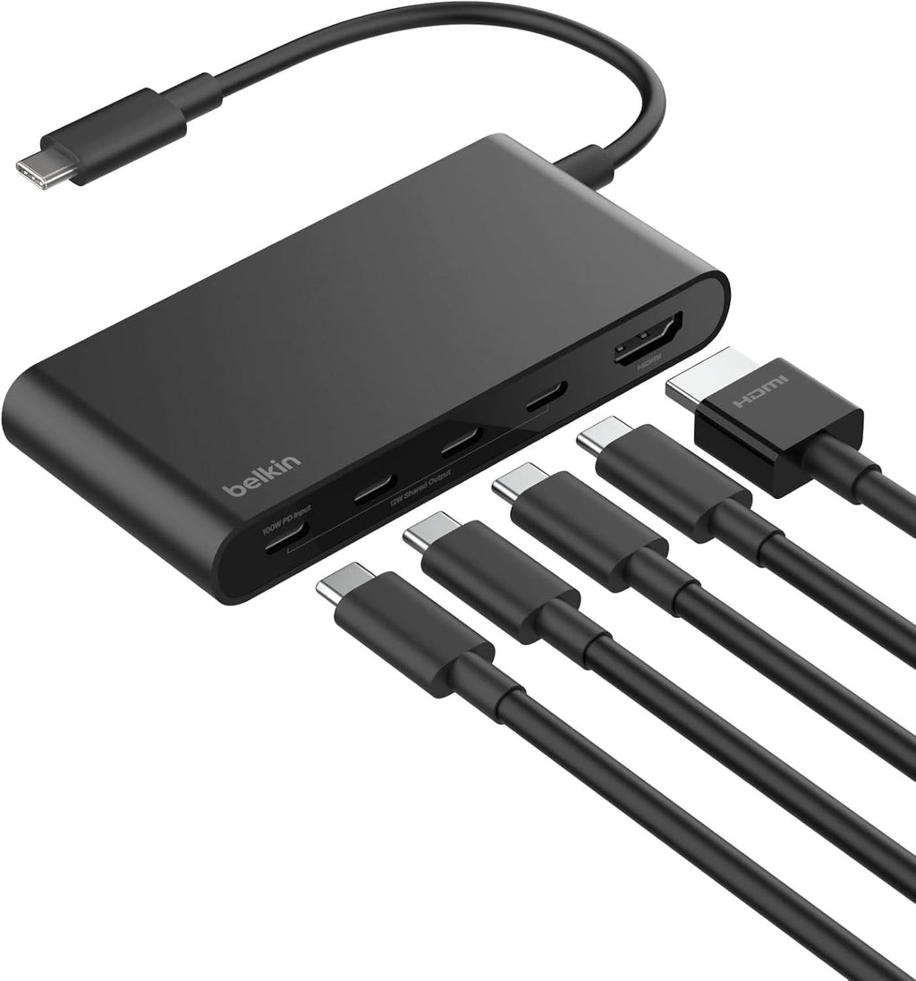 Belkin USB-C Hub, 5-Port Hub with 4K HDMI Display @ 60Hz, 100W Power Delivery, F
