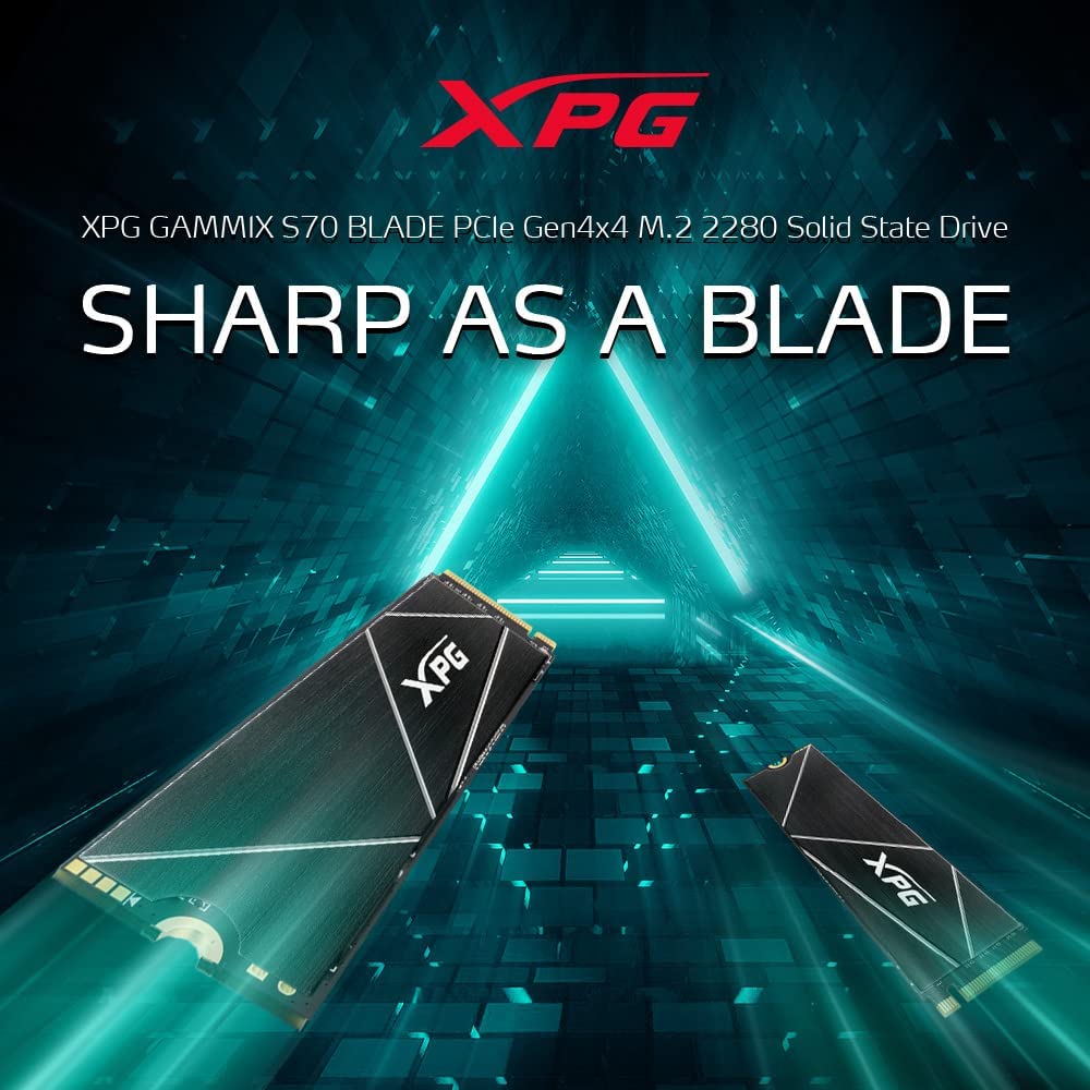 ADATA XPG GAMMIX S70 BLADE 1TB PCIe Gen4x4 M.2 2280 SSD 3D Graphics Processing High-End Gaming PC with or w/o heatsink