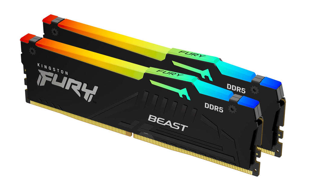 Kingston FURY Beast Black RGB 64GB (2x32GB) 5600MT/s DDR5 CL36 DIMM Desktop Gaming Memory Kit of 2 AMD EXPO/Intel XMP - KF556C36BBE2AK2-64