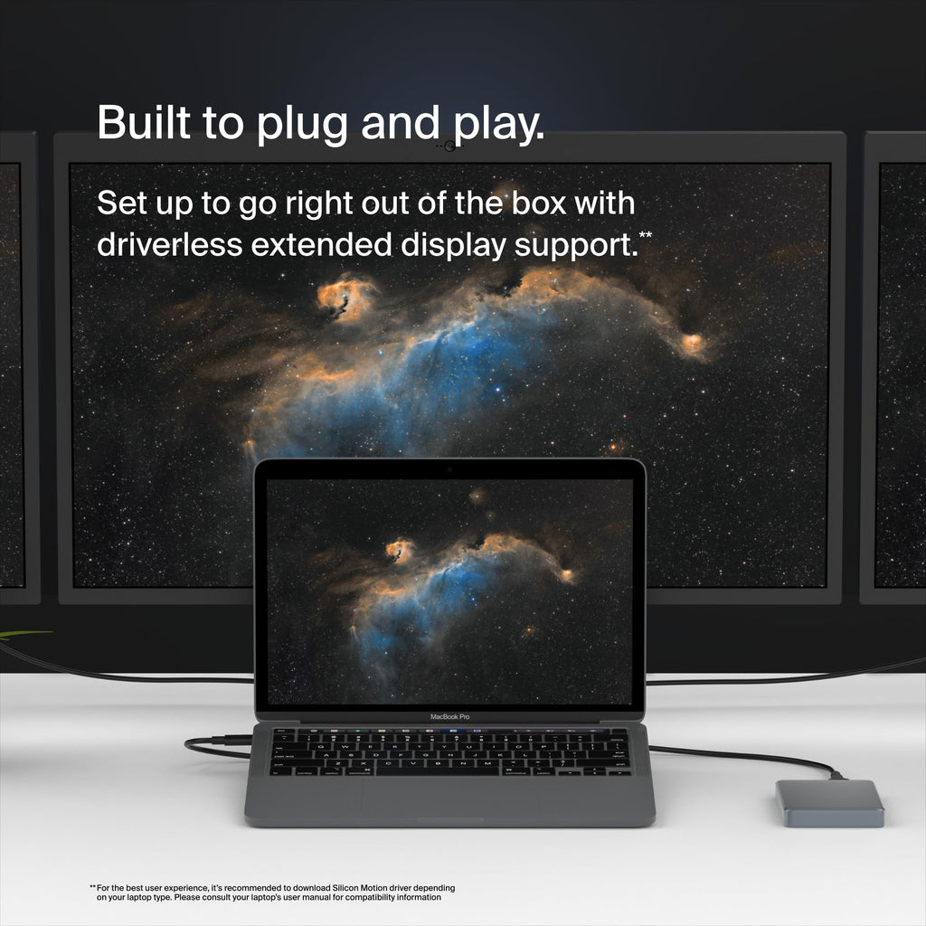 Belkin Connect 11-in-1 Universal USB-C Pro Dock w/ 3-Monitor Support, Silicon Motion Technology - Works with Mac, Windows, and Chromebook - 100W PD w/ 10Gbps Transfer Speeds & 2.5Gbps Ethernet - Black