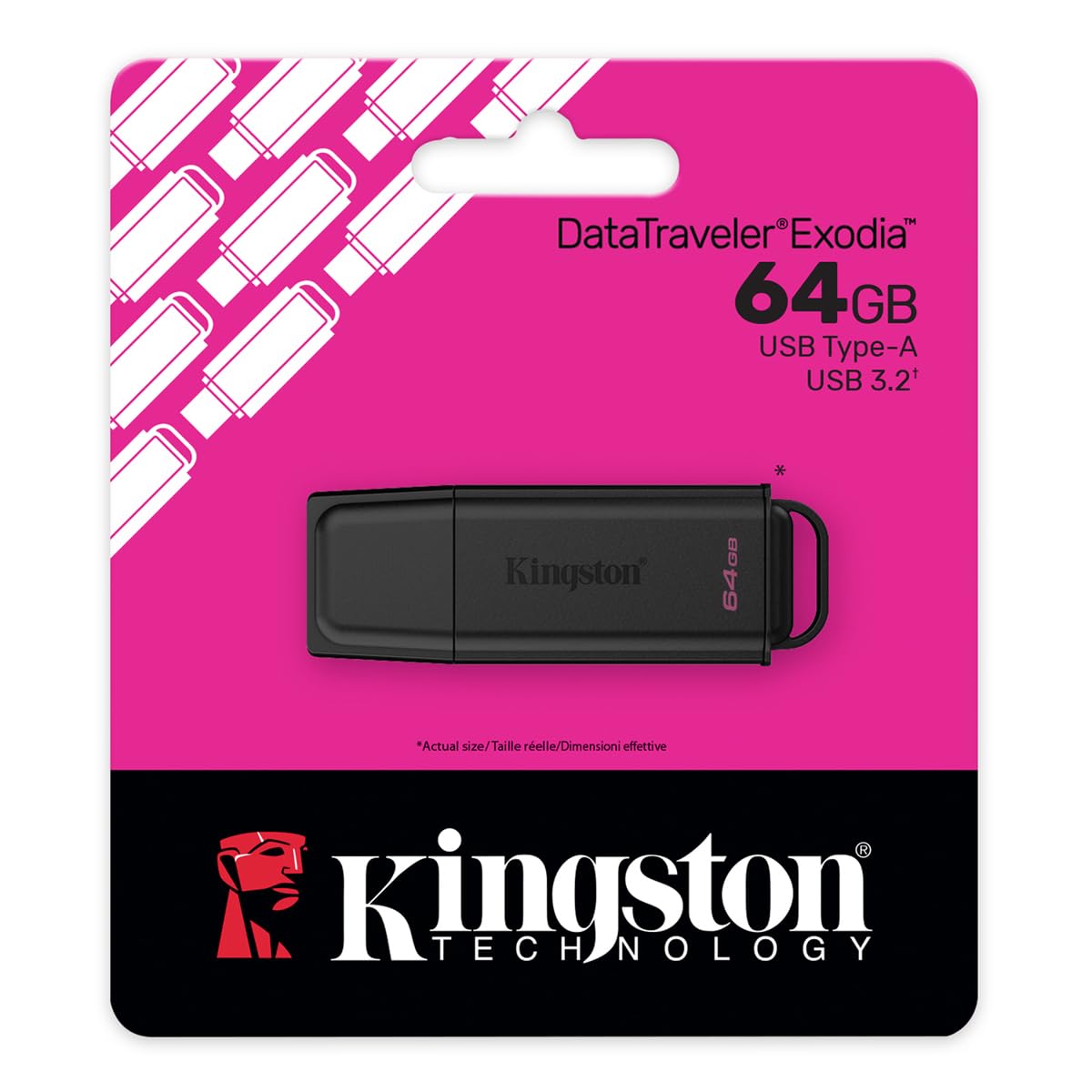Kingston 64GB Exodia USB Flash Drive 3.2 Gen 1 Black