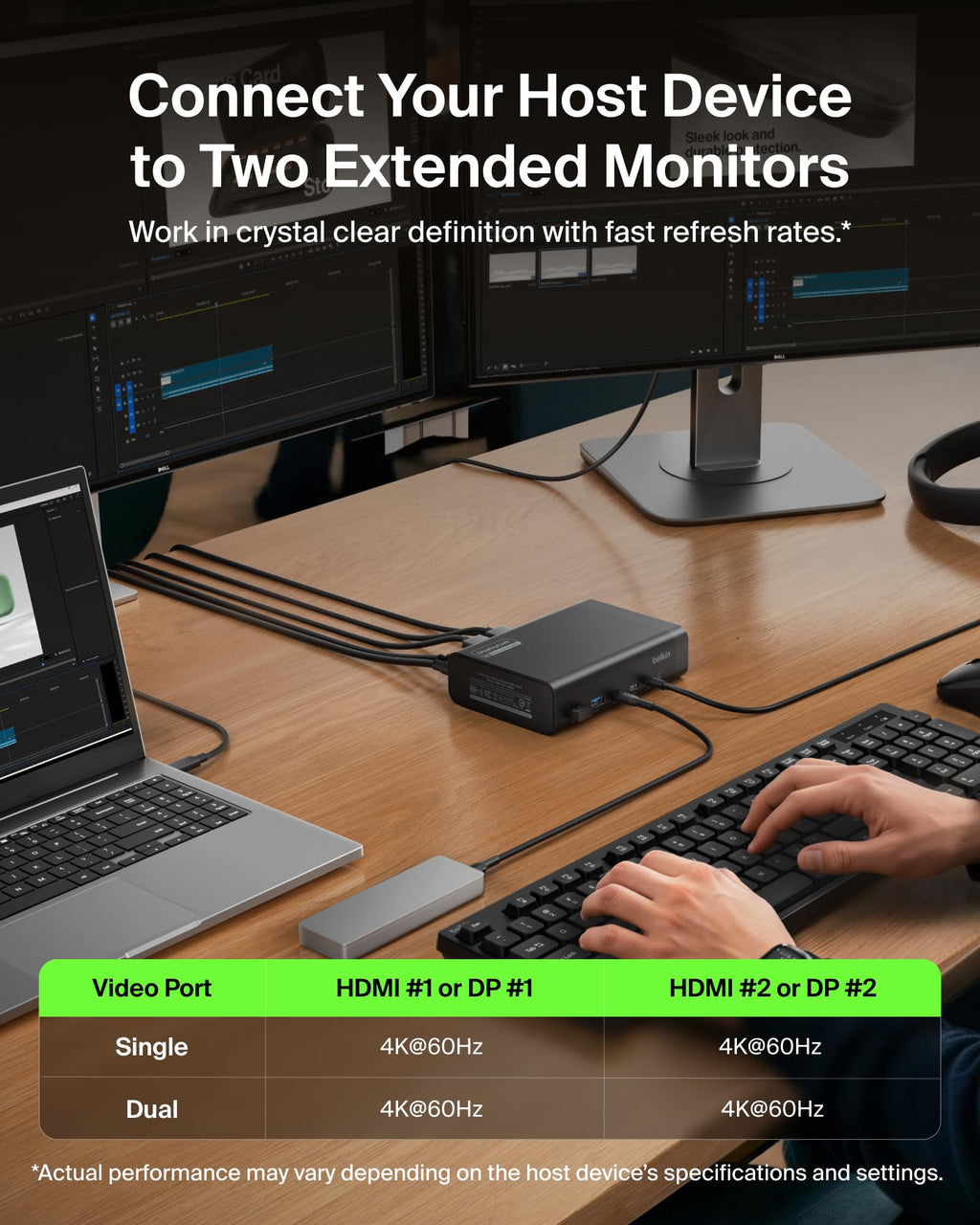 Belkin Connect 14-in-1 Docking Station 140W, Dual Display USB C Dock with 4K@60Hz Support, DisplayLink Technology - USB C Dock with 10Gbps Data Transfer, 1Gb Ethernet Port - Laptop Expansion Hub