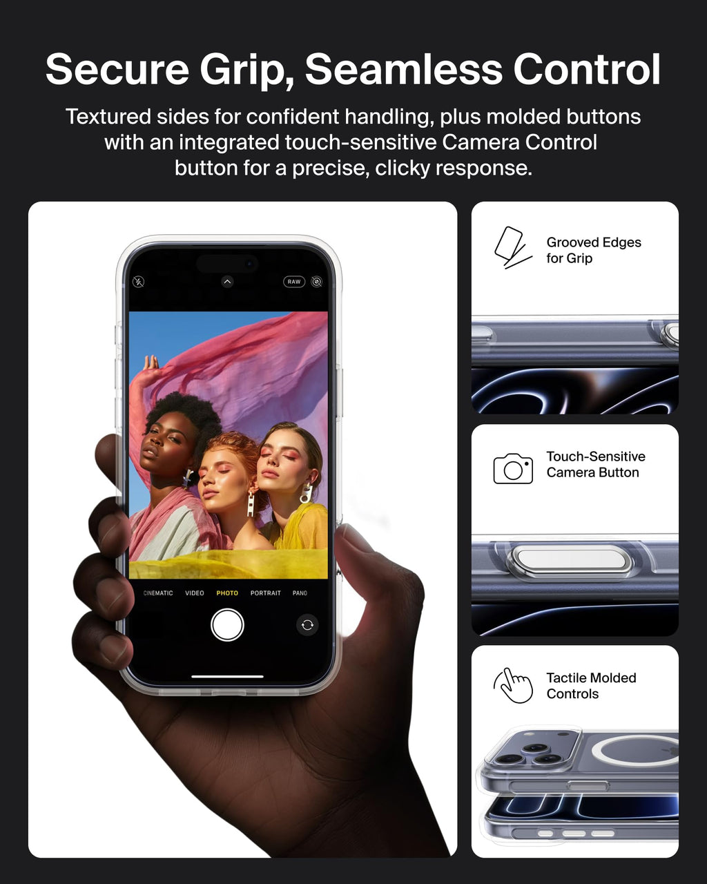 Belkin SheerForce Clear MagSafe Compatible iPhone 17 Pro Max Case with Slim Design & Anti-Scratch Treated Coating - Magnetic, Transparent, & Shockproof Protective iPhone Case - Clear