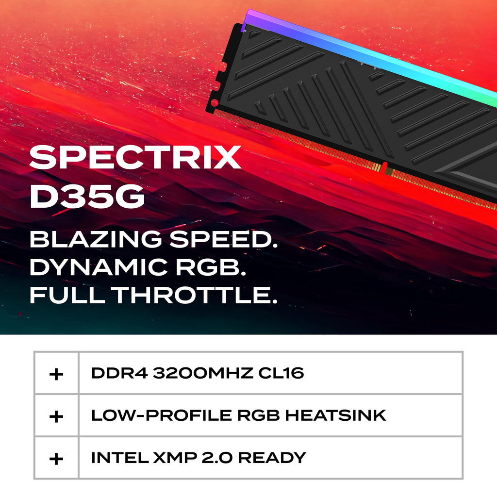 ADATA XPG Spectrix D35G RGB 32GB DDR4 3200MHz CL16 Desktop Memory - Black