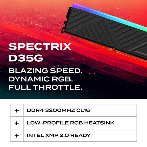 ADATA XPG Spectrix D35G RGB 32GB DDR4 3200MHz CL16 Desktop Memory - Black
