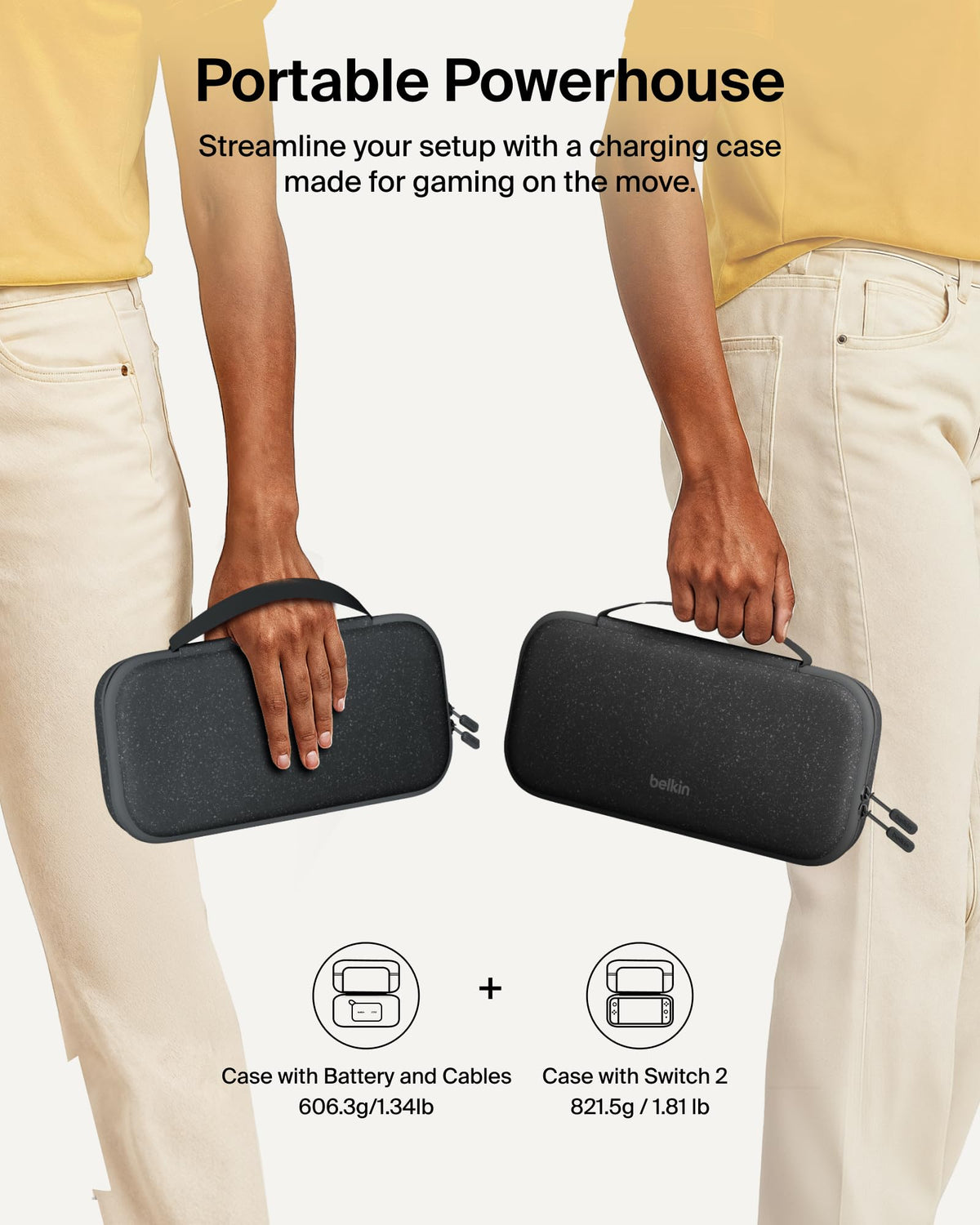 Belkin Gaming Nintendo Switch 2 Charger Case with 10K Power Bank - Charcoal