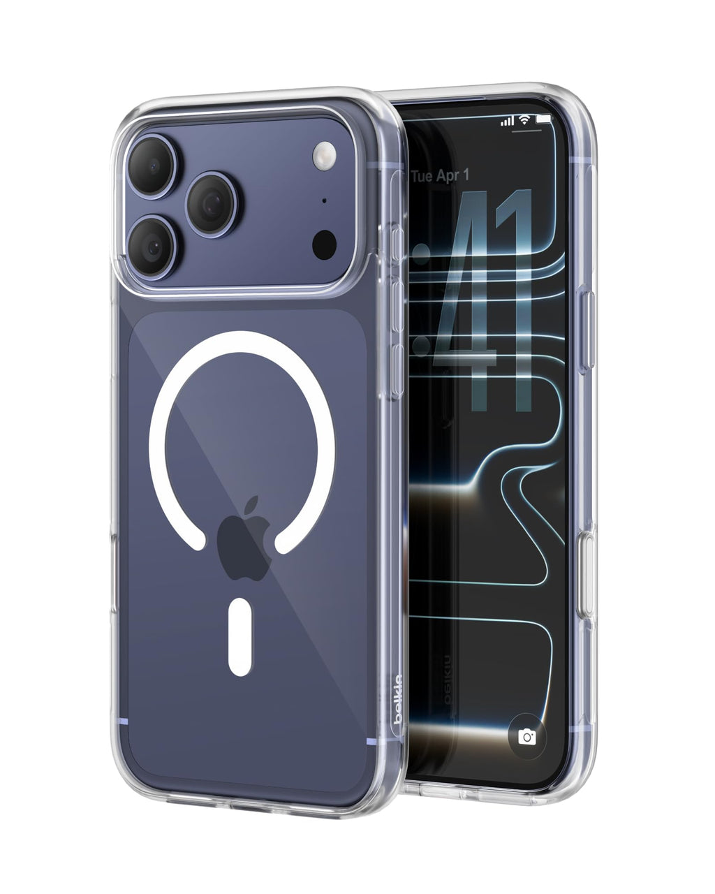 Belkin SheerForce Clear MagSafe Compatible iPhone 17 Pro Max Case with Slim Design & Anti-Scratch Treated Coating - Magnetic, Transparent, & Shockproof Protective iPhone Case - Clear
