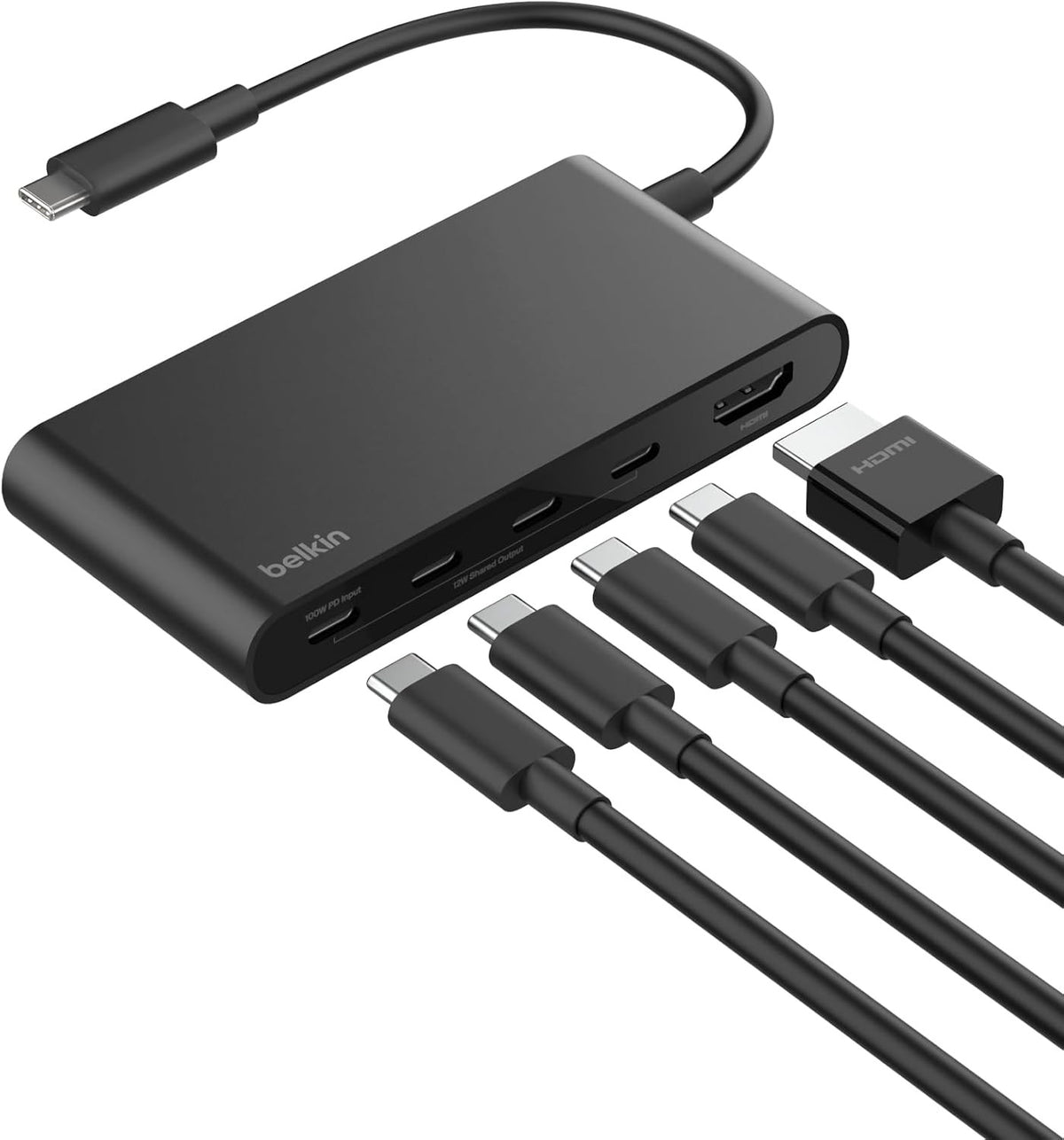 Belkin USB-C Hub, 5-Port Hub with 4K HDMI Display @ 60Hz, 100W Power Delivery, F