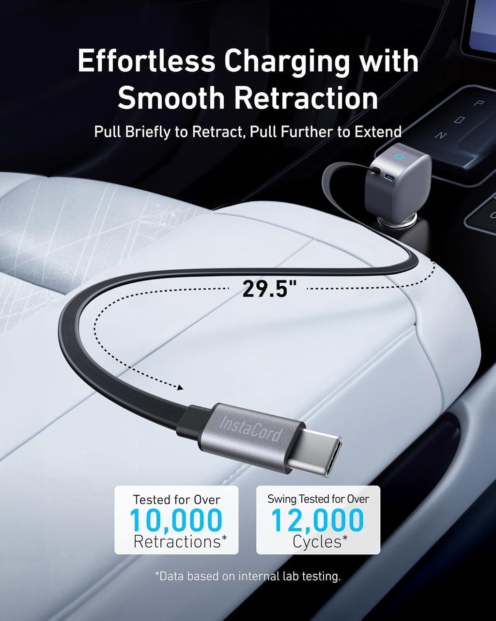 Anker Nano Car Charger (75W, USB-C Port, Built-in USB-C Cable)