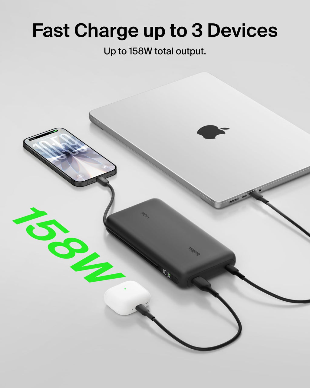 Belkin UltraCharge Pro 25000mAh Power Bank Fast Charging for Laptop - Black