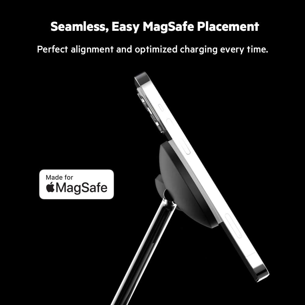 Belkin BoostCharge PRO 3-in-1 Wireless Charger with MagSafe for iPhone 14, iPhone 13, iPhone 12 + Apple Watch + AirPods (Magnetically Charges iPhone Models up to 15W)
