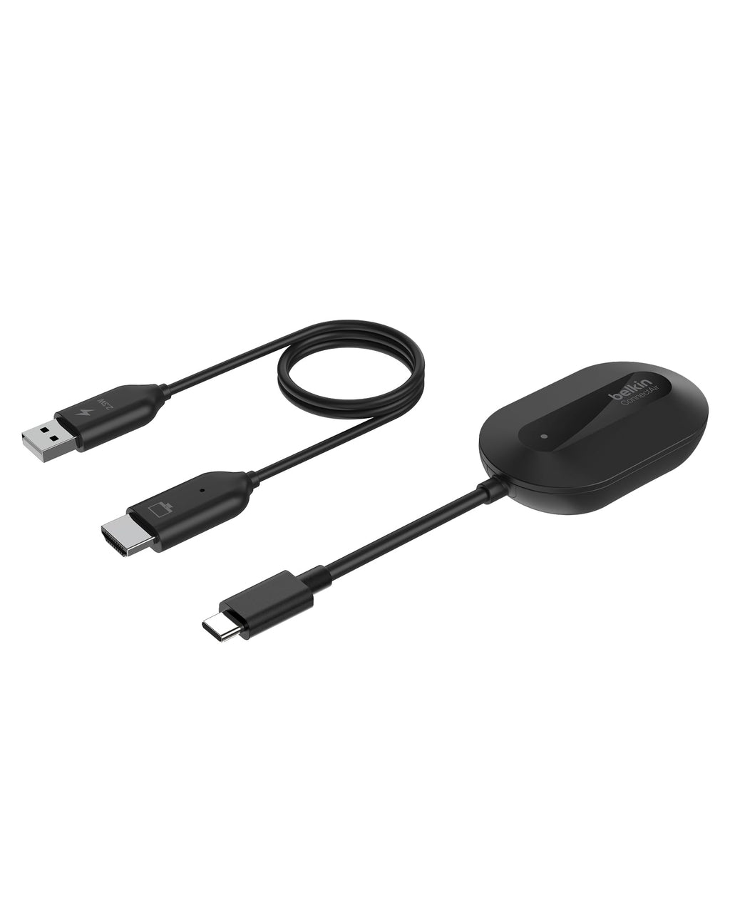 Belkin ConnectAir Wireless HDMI Display Adapter for USB C Laptop, Tablet, Phone, Projector – Compact Plug & Play Receiver, 1080p@60Hz HD Streaming, Screen Sharing, Travel Accessories - No WiFi Needed