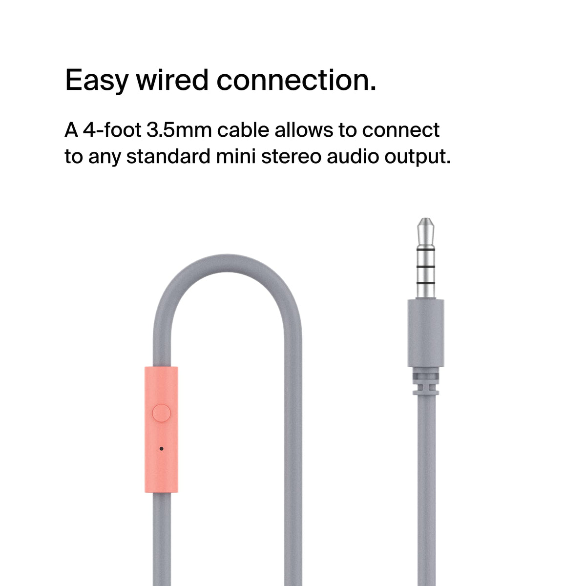 Belkin SoundForm Mini Wired On-Ear Headphones for Kids, Over-Ear Headset for Children with inline Microphone for Online Learning, School, Travel, Play, For 3.5mm Compatible Devices - Pink