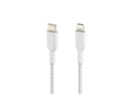 Belkin Braided USB-C to Lightning Cable (iPhone Fast Charging Cable for iPhone 14, 13, 12 or earlier) Boost Charge MFi-Certified iPhone USB-C Cable, White, 1 m