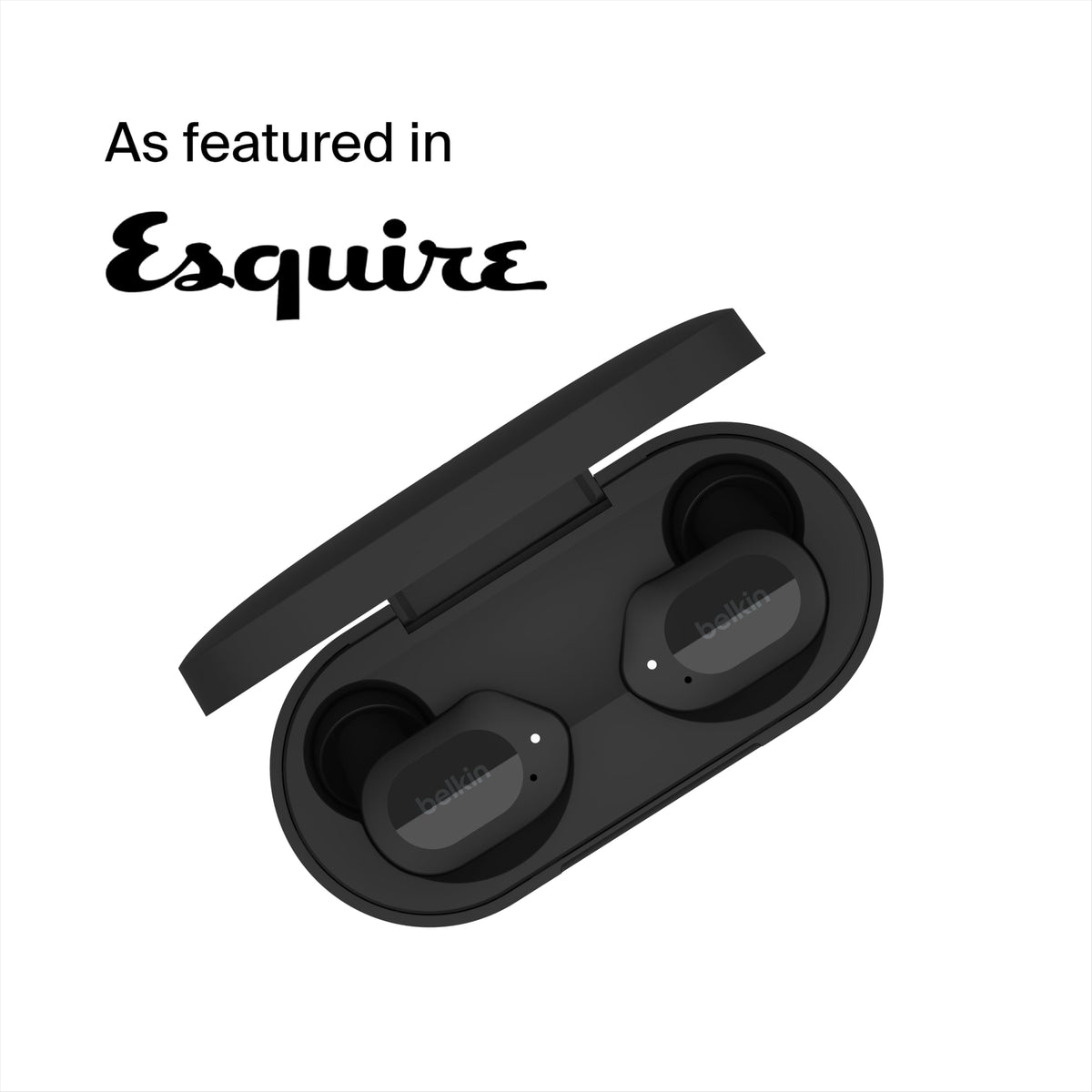 Belkin SOUNDFORM Play True Wireless Earbuds, Wireless Earphones with 3 EQ Presets, IPX5 Sweat and Water Resistant, 38 Hours Play Time for iPhone, Galaxy, Pixel and More - Black