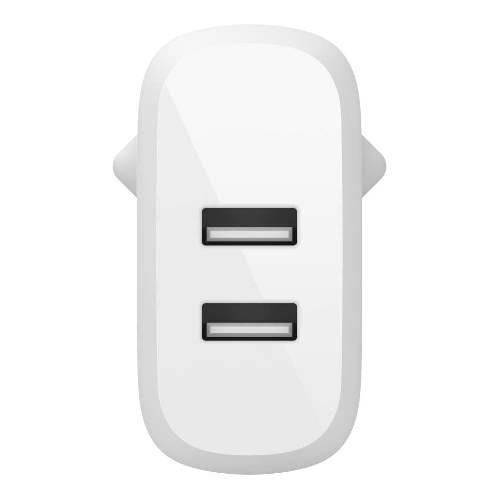 Belkin Boost Charge Dual Port USB A Mains Charger 24W (For Devices such as iPhone 14, 14 Plus, 14 Pro, 14 Pro Max, iPhone 13, iPhone 12, Samsung Galaxy S23, S23+, S22, Pixel and More)