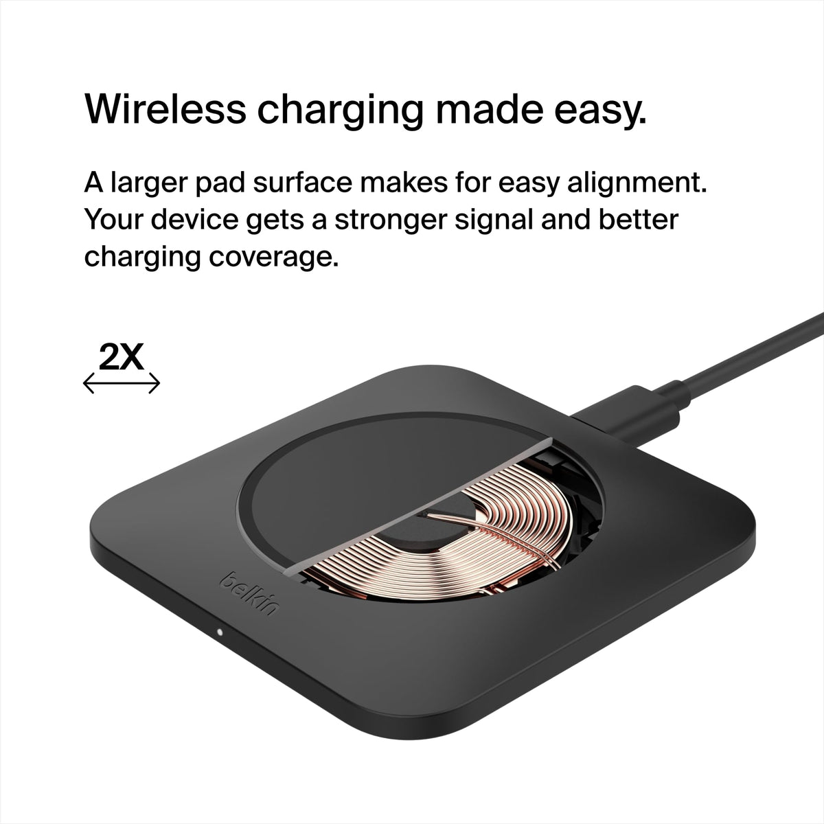 Belkin BoostCharge Pro Universal Easy Align Wireless Charging Pad, 15W Fast Charger for Apple iPhone, Samsung Galaxy, Apple Airpods Pro, and Other MagSafe Enabled Devices - Black
