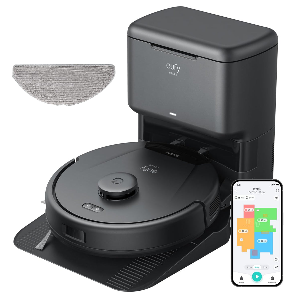 eufy Robot Vacuum Cleaner, L60, Hybrid with Mop and Self-Empty Station