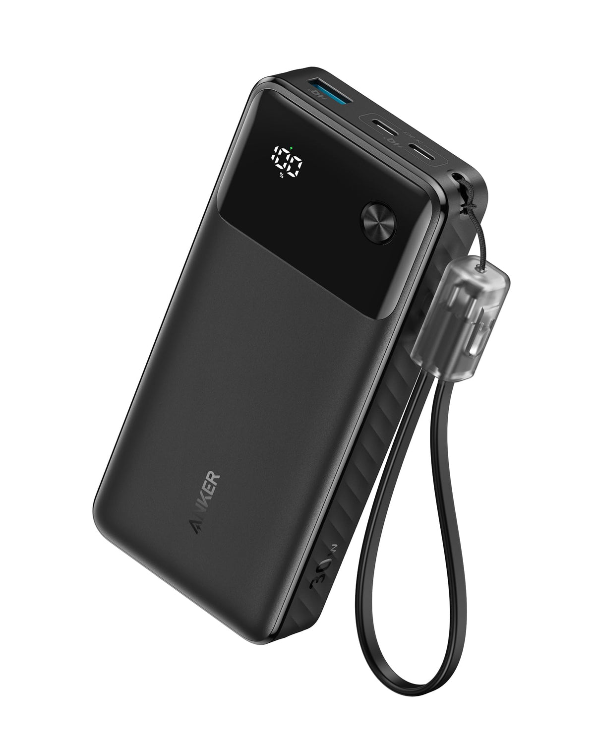 Portable Power Bank, 20000mAh, 30W Fast Charging, Digital Display, 2 USB-C & USB-A Ports