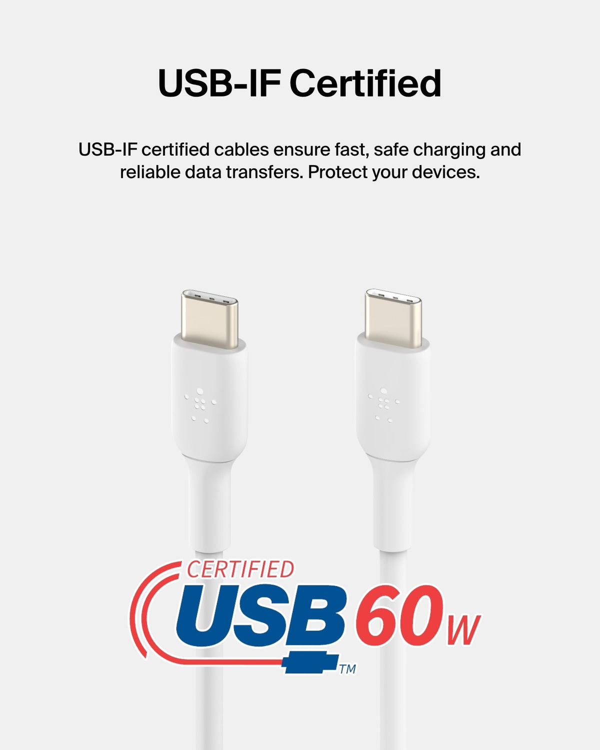 Belkin BoostCharge USB-C to USB-C fast charger cable, USB type C charger cable fast charging for iPhone 16, 15, Samsung Galaxy S24, S23, Pixel, iPad, MacBook, Nintendo Switch and more - 2m, White