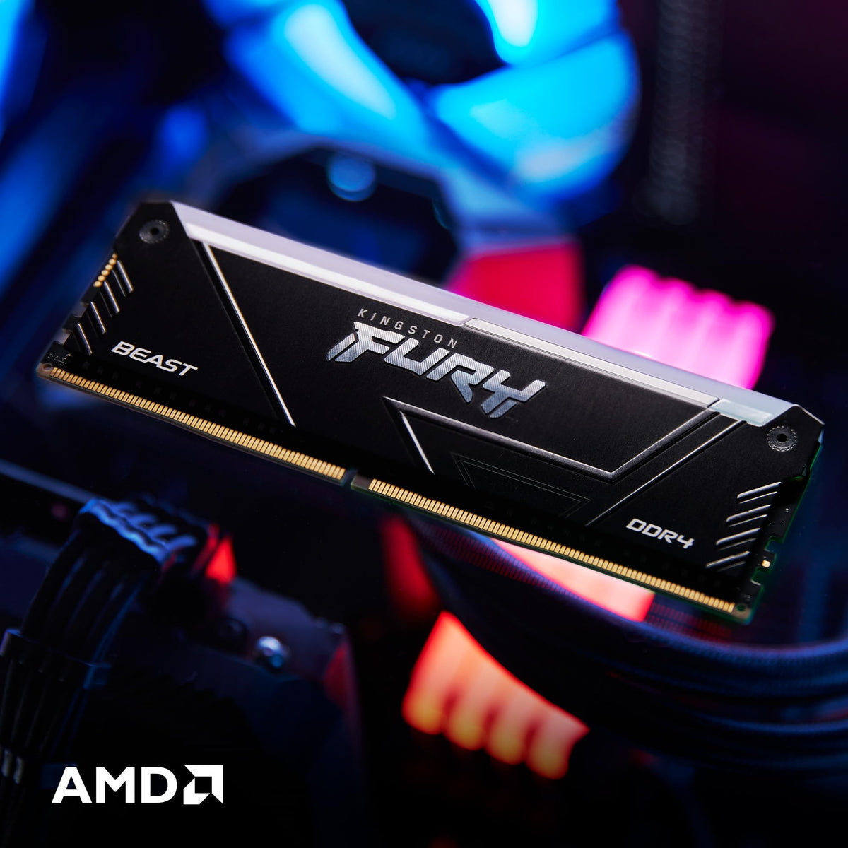 Kingston FURY Beast RGB 32GB 3200MT/s DDR4 CL16 DIMM (Kit of 2) Computer Memory KF432C16BB2AK2/32