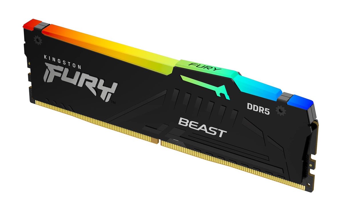 Kingston FURY Beast Black RGB 32GB 5200MT/s DDR5 CL40 DIMM Desktop Gaming Memory Single Module AMD EXPO/Intel XMP - KF552C40BB2A-32