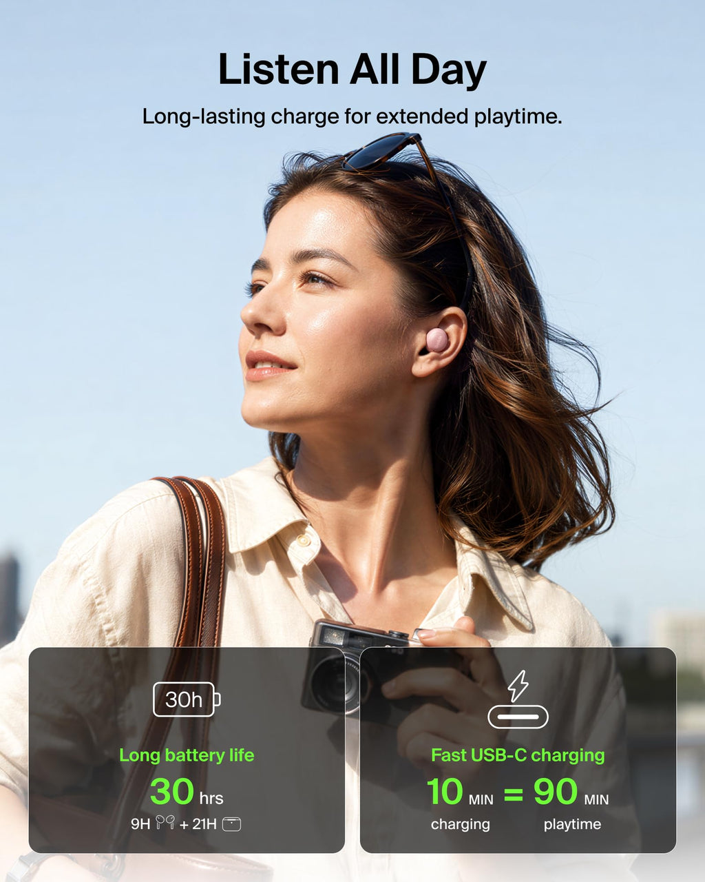 Belkin SoundForm Dot, True Wireless Earbuds, Bluetooth, 30H Playtime, Black