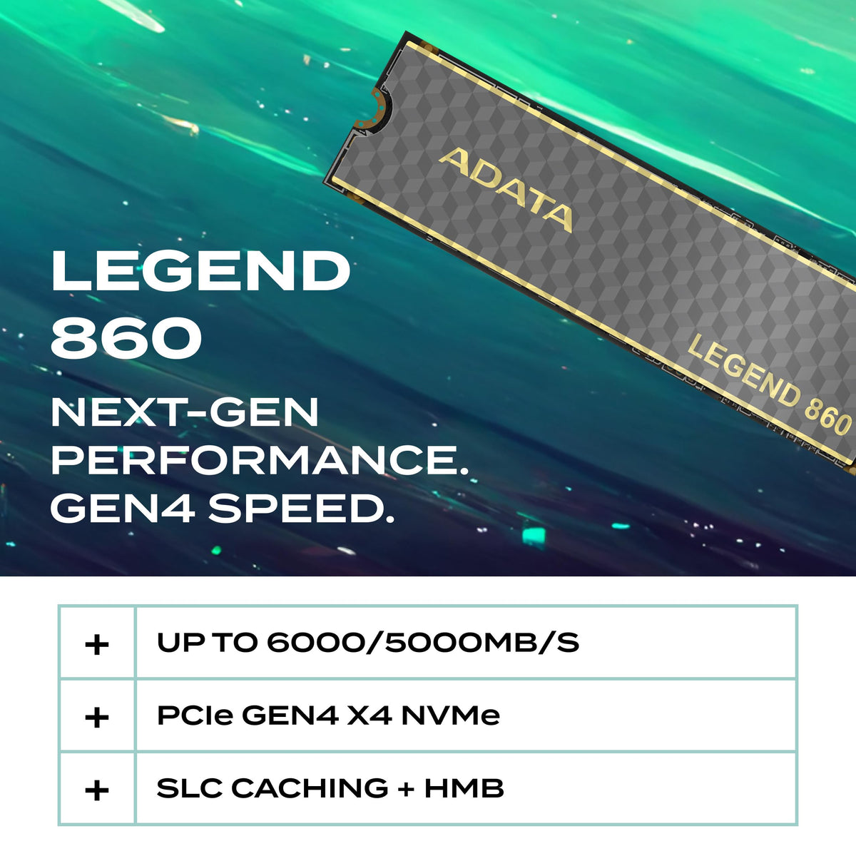 ADATA LEGEND 860 SLEG-860-2000GCS internal solid state drive 2 TB M.2 PCI Express 4.0 NVMe 3D NAND