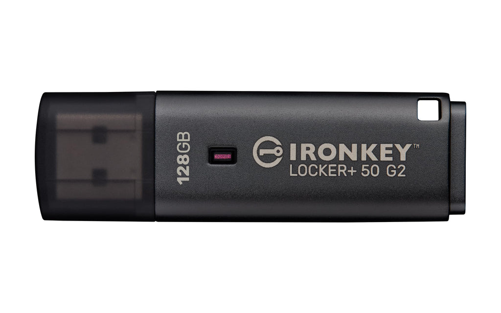 Kingston Ironkey Locker+ 50 G2 128GB Encrypted USB Drive | FIPS 197 | AES-XTS Protection | Multi-Password Security | USB 3.2 Gen 1 | IKLP50G2/128GB