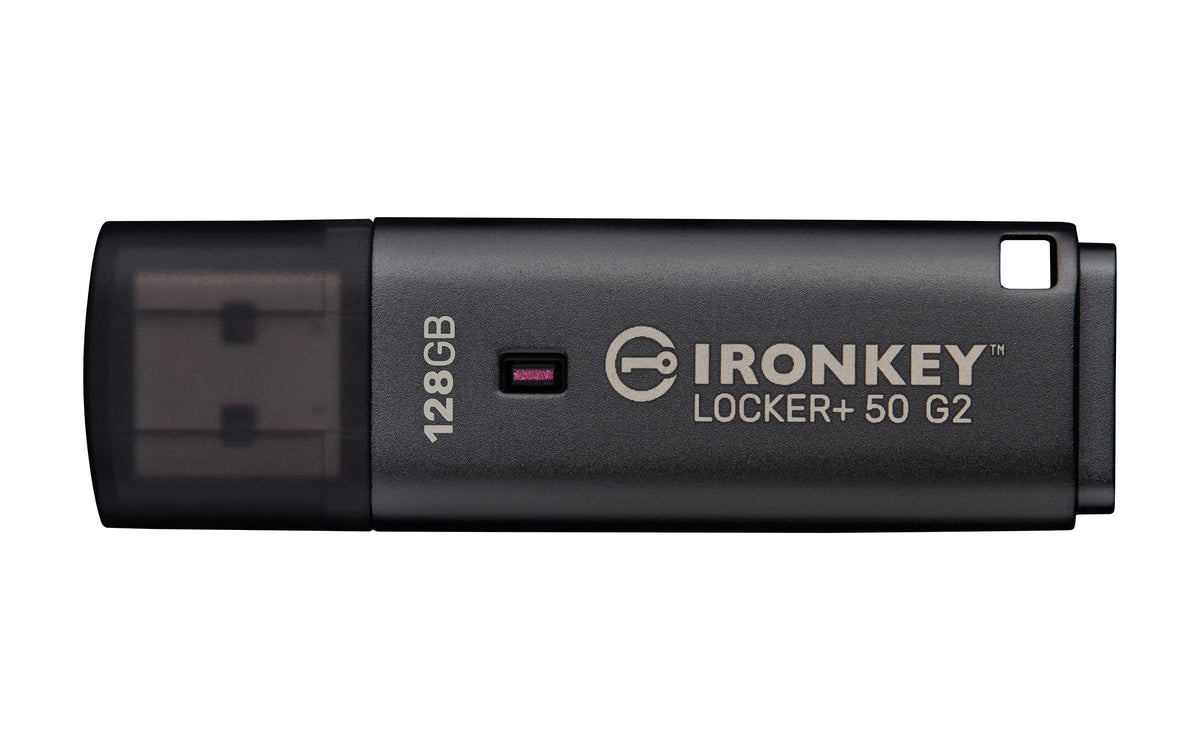 Kingston Ironkey Locker+ 50 G2 128GB Encrypted USB Drive | FIPS 197 | AES-XTS Protection | Multi-Password Security | USB 3.2 Gen 1 | IKLP50G2/128GB